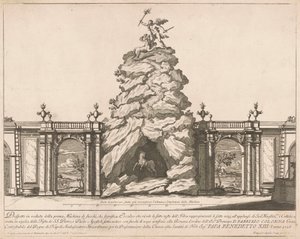 Prima Macchina pro Čínu z roku 1726: Herkules a Hydra od Francesco Faraone Aquila, after Alessandro Specchi