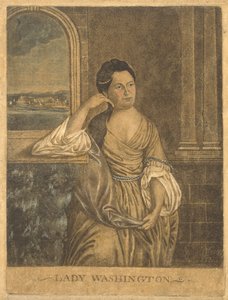Lady Washington, c. 1776 (mezzotinta) od Francesco Fergola