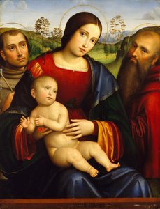 Madona s dítětem se svatými Františkem a Jeronýmem, ca. 1512-15.