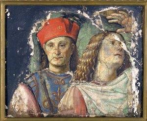 Dvě mužské hlavy par Francie, Francesco (1450-1517). Čerstvé, c. 1500, Národní obrazová galerie v Bologni