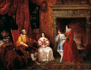 Princ říká mladému princi a jeho matce o Gertrudino rozhodnutí stát se jeptiškou, epizoda ze Snoubenky od Alessandra Manzoniho (1785-1873)