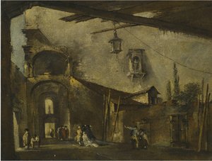 Ulice v Benátkách od Francesco Guardi