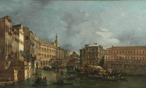 Pohled na Rialto a Palazzo dei Camerlenghi od Francesco Guardi
