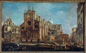 Campo kostela Giovanni a Paolo se Scuola di San Marco v Benátkách kolem 1766-1770. Obraz od Francesca Guardiho od Francesco Guardi