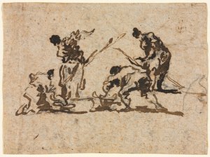 Zemědělci a rybáři pracující, 18. století. od Francesco Guardi