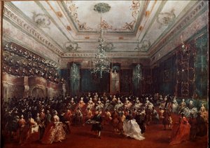 Galakoncert v Casino dei Filodrammatici v Benátkách Koncert pro ženy. Obraz Francesca Guardiho (1712-1793) Rozměr.67x90 cm Mnichov, Alte Pinakothek od Francesco Guardi