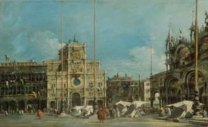 Německy: Der Uhrturm am Markusplatz Hodinová věž na náměstí sv. Marka od Francesco Guardi