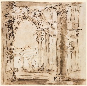 Dvojice kreseb: Náčrt labyrintu vily Pisani a Piazza San Marco..., 1773-1778. od Francesco Guardi