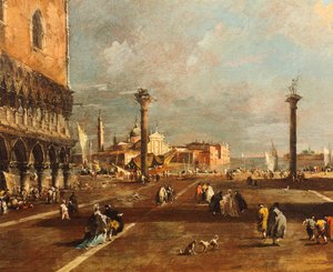 Piazza San Marco směrem k San Giorgio Maggiore, Francesco Guardi (1712-1793), olej na plátně, 45x72 cm od Francesco Guardi