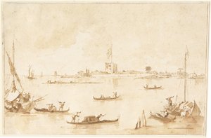 Pevnost San Andrea z laguny od Francesco Guardi