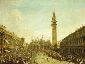 Piazza San Marco, v den korunovace dóžete, od Francesco Guardi
