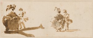 Dva elegantní páry [verso] od Francesco Guardi