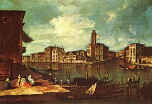 Benátky, Velký kanál se San Geremia, Palazzo Labia a vchod do Cannaregio od Francesco Guardi