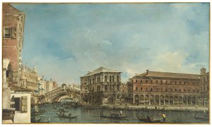 Benátky: Most Rialto s Palazzo dei Camerlenghi od Francesco Guardi