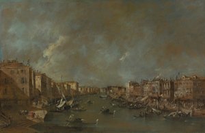 Pohled na Canal Grande z Ponte di Rialto od Francesco Guardi