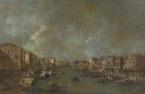 Pohled na Canal Grande z Ponte di Rialto, po roce 1775 od Francesco Guardi