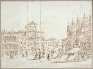 Pohled na Benátky: [věž s hodinami] na náměstí svatého Marka od Francesco Guardi