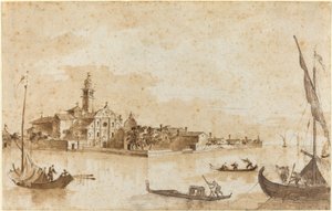 Ostrov San Clemente od Francesco Guardi and Giacomo Guardi