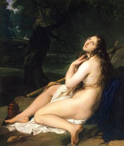 Kající Svatá Máří Magdalena, Francesco Hayez (1791-1882), olej na plátně od Francesco Hayez