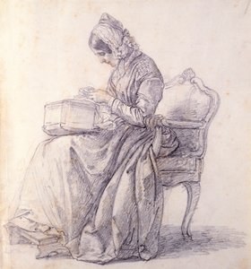 Portrét jeho manželky, od Francesca Hayeze (1791-1882), kresba od Francesco Hayez