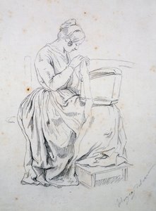 Studie pro portrét jeho manželky od Francesco Hayez
