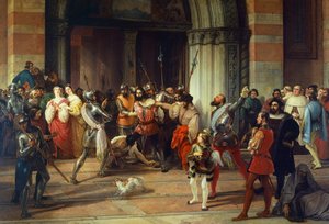 Ventura Fenaroli Zatčen v Carmine Church v Brescii Francouzi, Francesco Hayez od Francesco Hayez