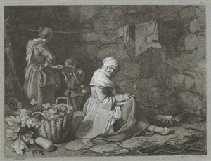 Interiér statku Pastýřské scény (název série) od Francesco Londonio