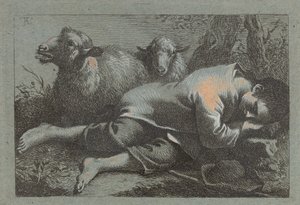 Sedlák spí u dvou ovcí, 17581759. od Francesco Londonio