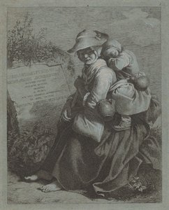 Sedící rolnice se spícím dítětem, 17581759. od Francesco Londonio