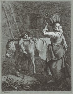 Shepherd Boy Talking to a Farm Girl, 1764. od Francesco Londonio