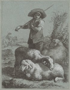 Pastýř chlapec s ovcemi od Francesco Londonio