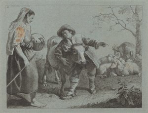 Pastýř ukazuje směr k pastýři, 1762. od Francesco Londonio