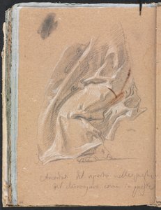 Verona Sketchbook: Drapery studie s nohou a nápisem (strana 88) od Francesco Lorenzi