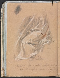 Verona Sketchbook: Drapery studie s patkou a nápisem strana 88, 1760. od Francesco Lorenzi