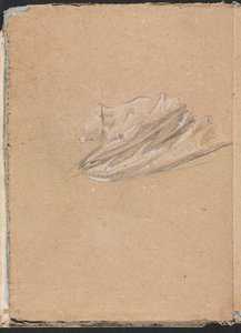 Verona Sketchbook: Hlava a ramena se závěsem strana 14, 1760. od Francesco Lorenzi
