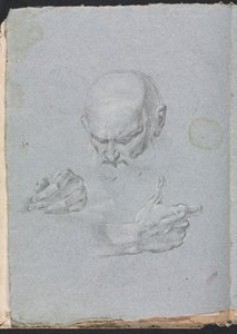 Verona Sketchbook: Hlava muže s rukama (strana 8) od Francesco Lorenzi