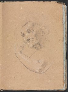 Verona Sketchbook: Hlava ženy s levou paží strana 13, 1760. od Francesco Lorenzi