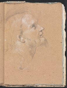 Verona Sketchbook: Mužská hlava na stránce profilu 91, 1760. od Francesco Lorenzi