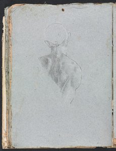 Verona Sketchbook: Mužská nahá hlava a ramena zezadu strana 62, 1760. od Francesco Lorenzi