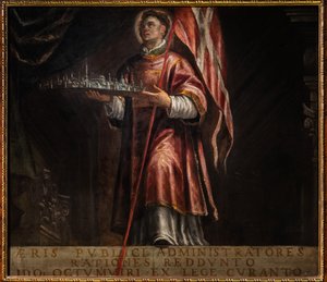 Svatý Vincent s modelem města Vicenza