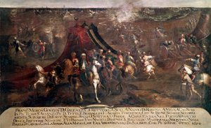 Válka o Candia (Kréta): „“ bitva mezi benátskou flotilou Francesca Morosiniho (1619-1694) a tureckou flotilou prchající v roce 1650““ (Krétská válka (1645-69): bitva mezi benátskou a tureckou flotilou v roce 1650) Obraz Francesca Monti dit il Bresciani