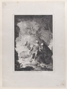 Svatý Pavel poustevník a svatý Antonín opat konverzující v krajině, po Pi..., ca. 1784-1836. od Francesco Novelli