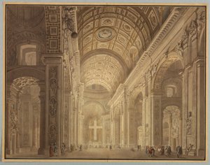 Kresba, Osvětlený interiér kostela svatého Petra, před rokem 1787