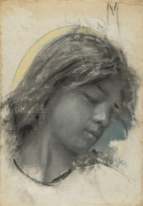 Hlava anděla (recto); hlava ženy (verso) od Francesco Paolo Michetti