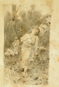 Paimentar, Francesco Paolo Michetti (1851-1929), piirustus.