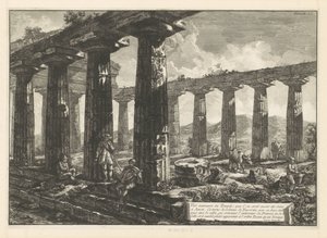 Chrám Juno v Paestum Vue intérieure du Temple, que l
