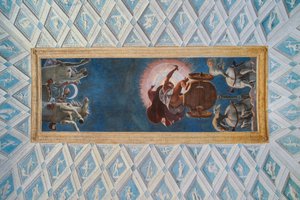 Komora Slunce a Měsíce (Camera del Sole e della Luna): vozy Slunce a Měsíce řízené Dianou a Apollem