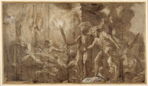Herkules ležící vedle Omphale od Francesco Primaticcio
