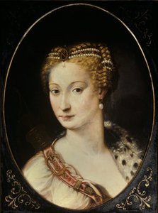 Portrét Diane de Poitiers (1499 - 1566) Lady z Breze, vévodkyně z Valentinois. Obraz Francesca Primaticcia, známý jako The Primatice (1504 - 1570)
