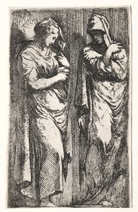 Dvě římské ženy. od Francesco Primaticcio